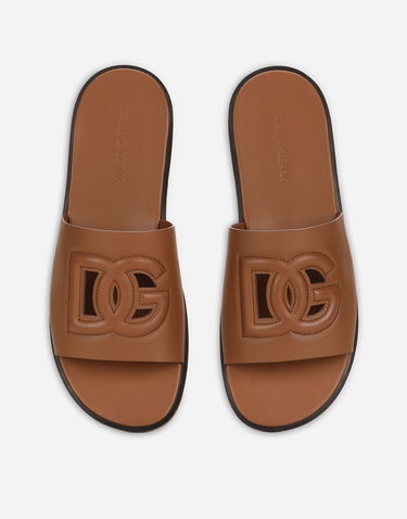 Doplnky Dolce & Gabbana Dolce & Gabbana Calfskin Sliders Hnedá | A80397AO60281236, 3