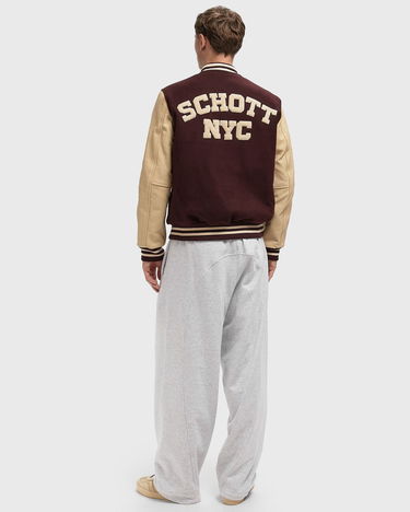 Bunda Schott NYC Varsity Jacket Vínová | LC8705-BORDEAUX-BEIGE, 2