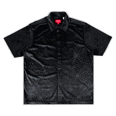 Košeľa Supreme Spider Web Velvet Short-Sleeve Shirt Čierna | FW21S29 BLACK, 0