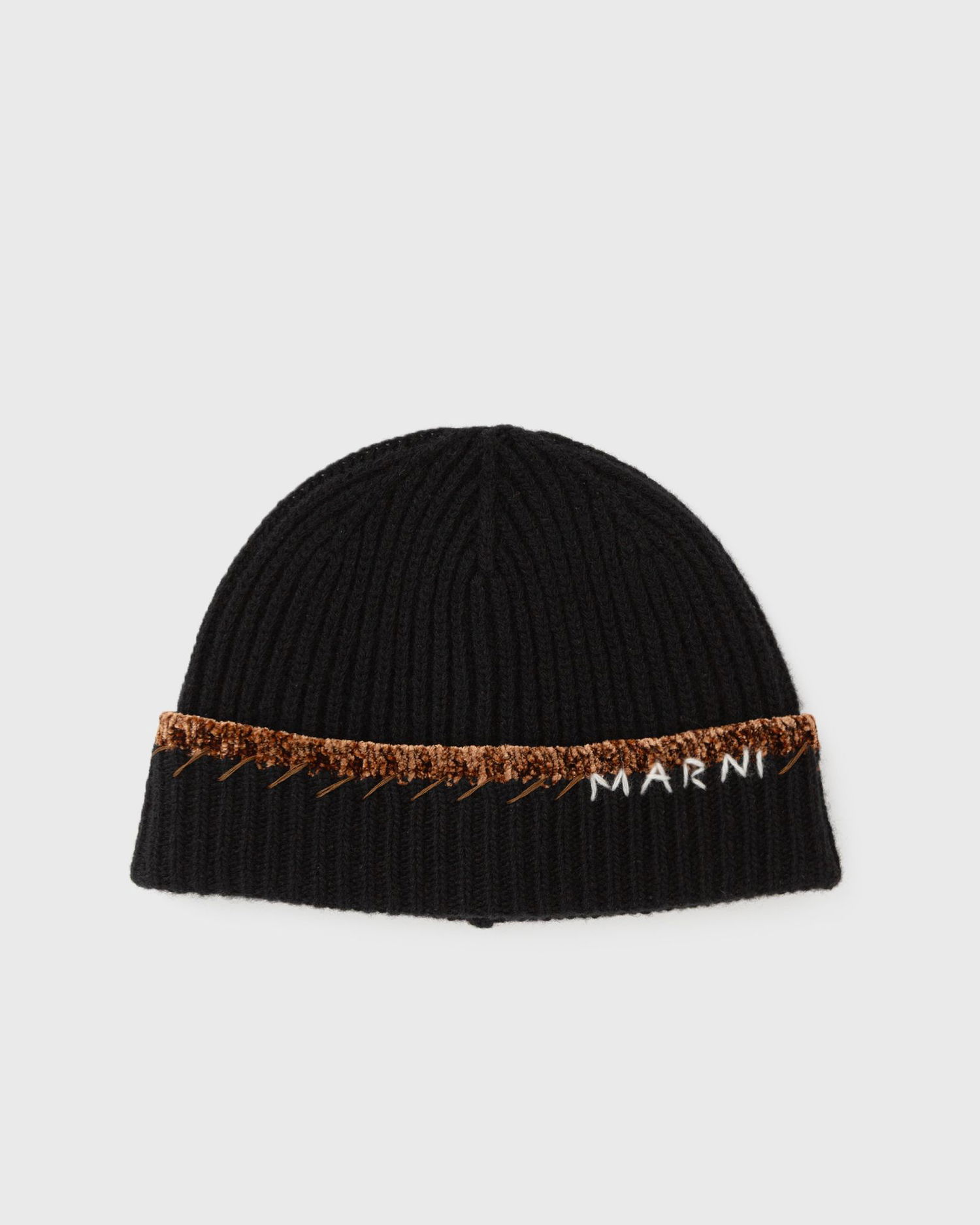 Kulicha Marni Marni Ribbed-Knit Beanie with Embroidered Logo Čierna | CLZC0177Q0-BIN99, 1