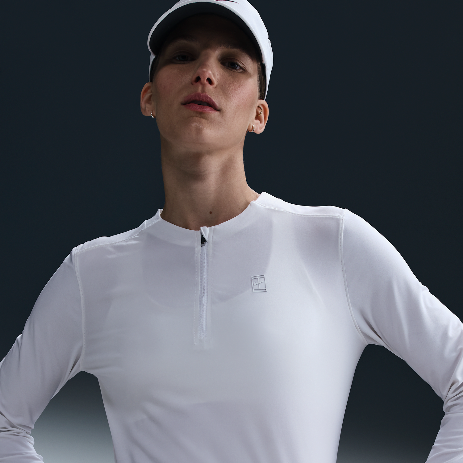 Tričko Nike NikeCourt Advantage Dri-FIT Tennis Midlayer Biela | FZ6737-100, 0