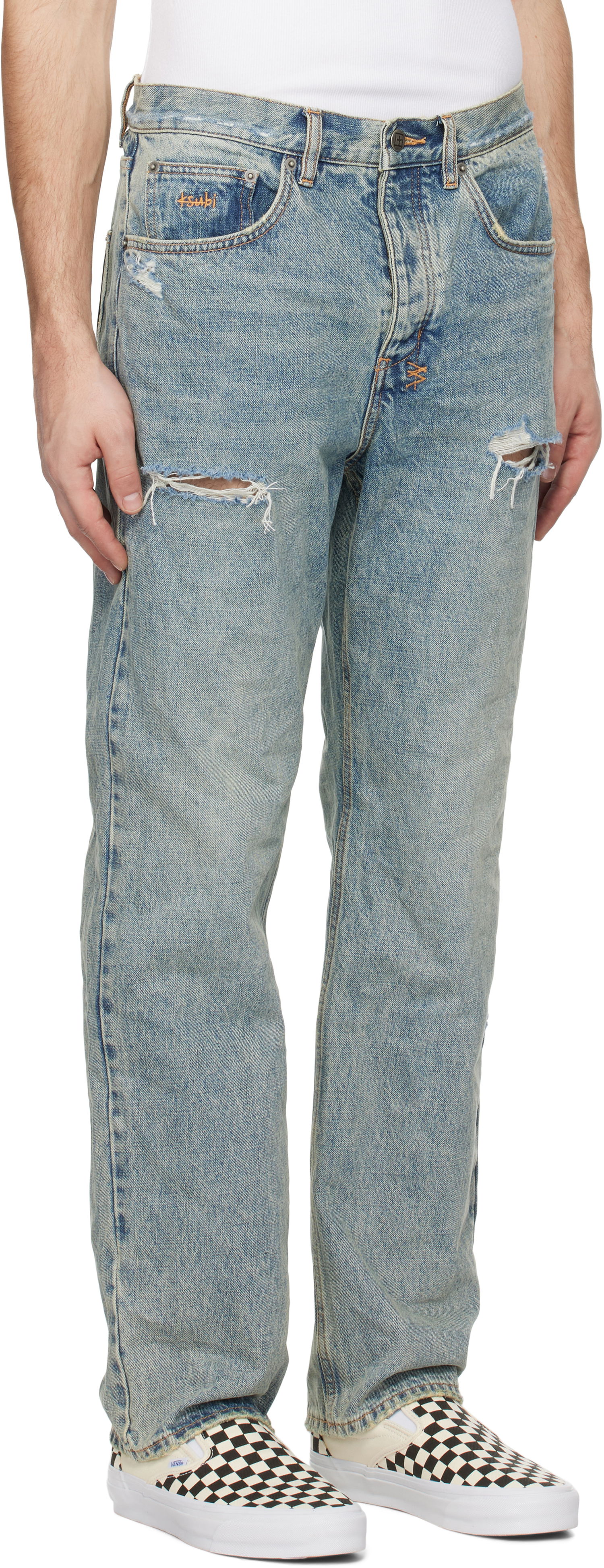 Džínsy Ksubi Ksubi Anti K Stage Dive Trashed Jeans Modrá | MPS25DJ030, 1