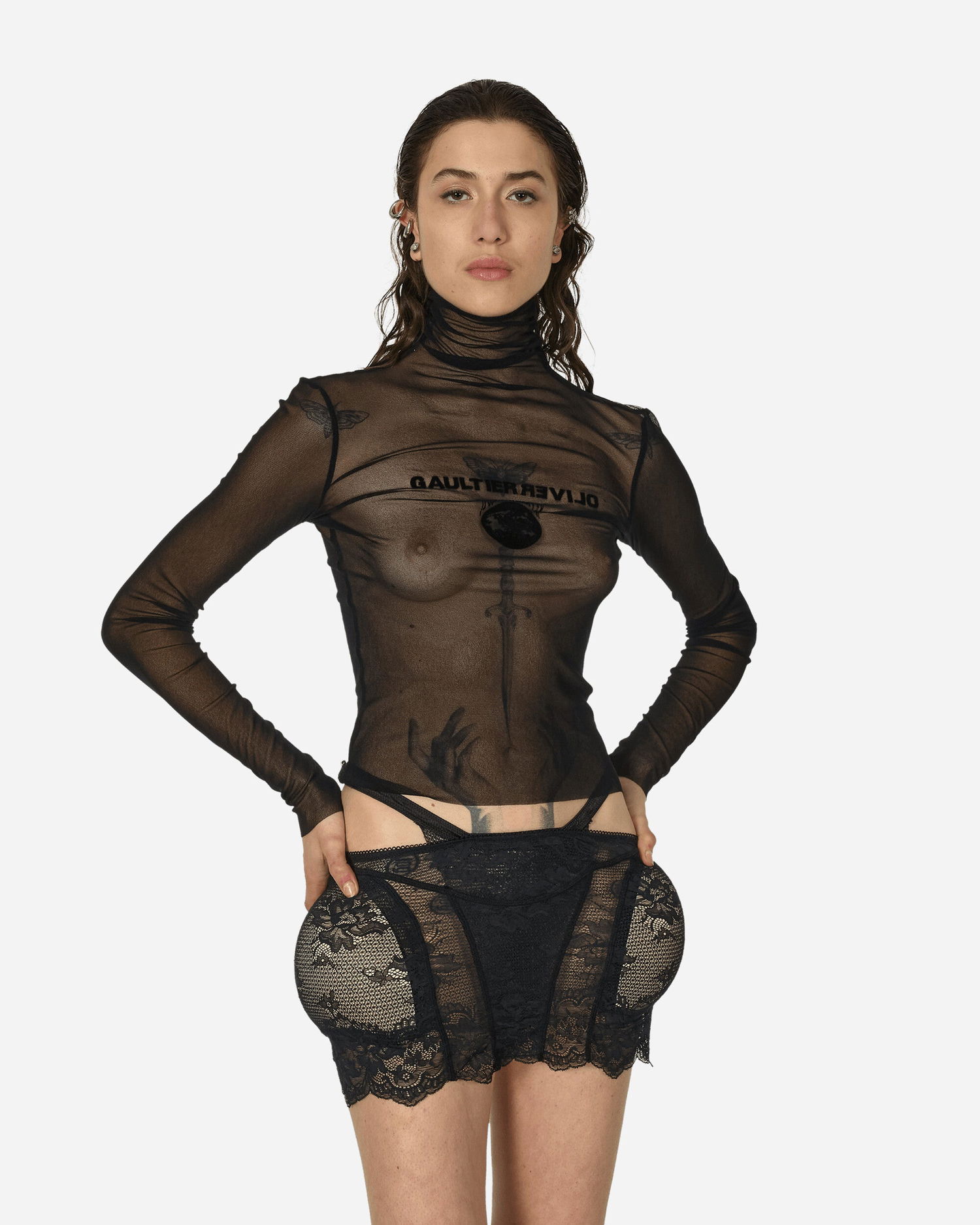 Sukňa Jean Paul Gaultier Shayne Oliver Turtleneck Top Čierna | TO187I-T001 0000, 0