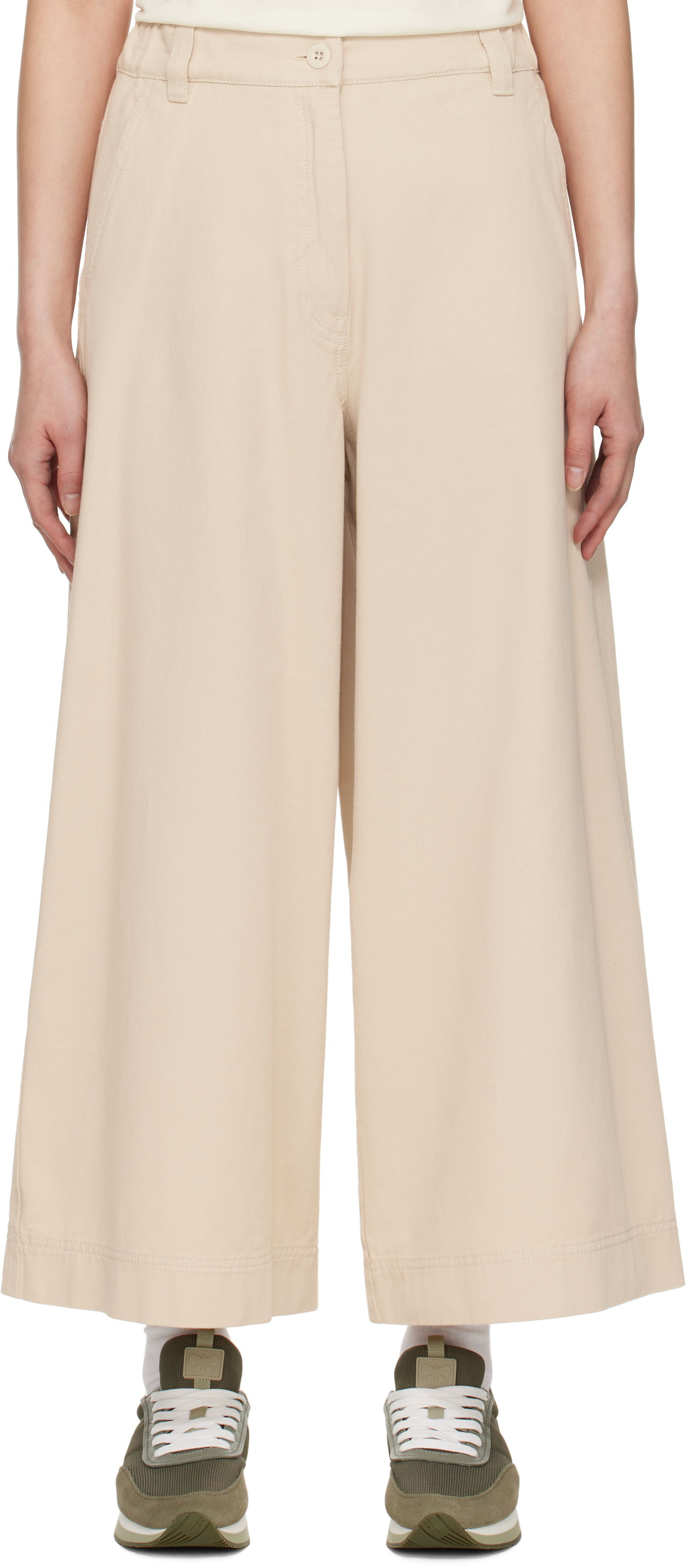 Nohavice Max Mara Weekend Max Mara Disco Wide-Leg Trousers Béžová | 2515131101600, 0
