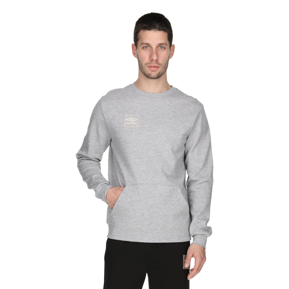 Mikina Umbro Crew Neck Sweatshirt with Pouch Pocket BASIC 2 Šedá | UMA241M609-3A, 0