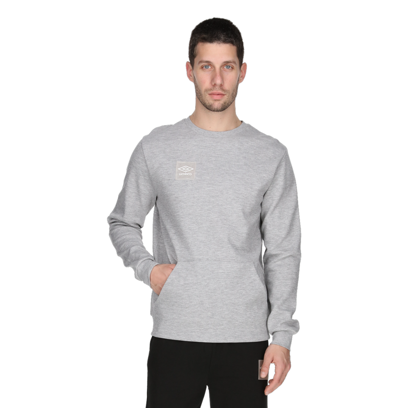 Mikina Umbro Crew Neck Sweatshirt with Pouch Pocket BASIC 2 Šedá | UMA241M609-3A