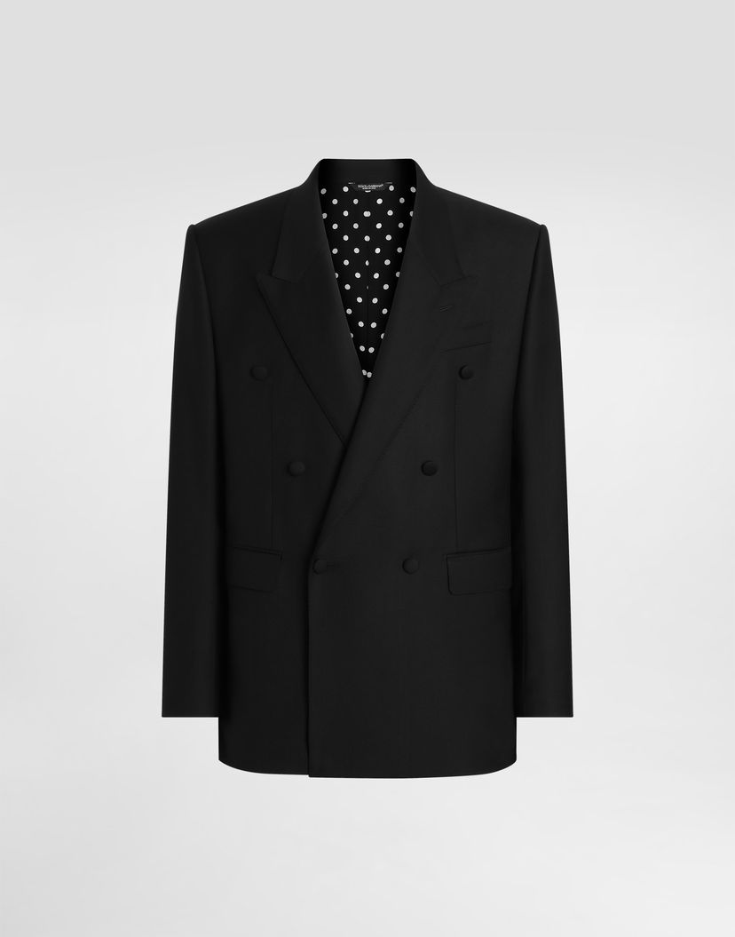 Bunda Dolce & Gabbana Double-breasted Sicilia Virgin Wool Jacket Čierna | G2VN8TGK048N0000