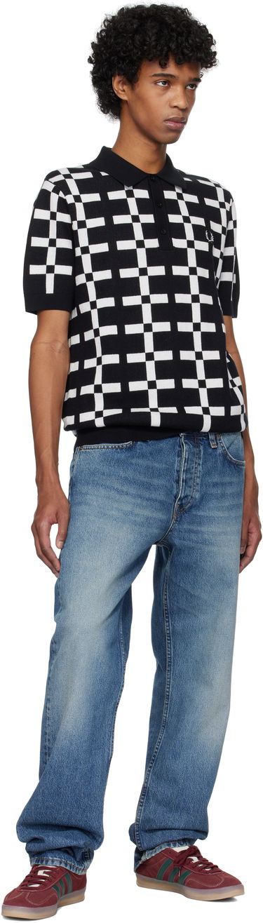 Polo tričko Fred Perry Fred Perry Geometric Jacquard Knit Polo Čierna | K9719, 3