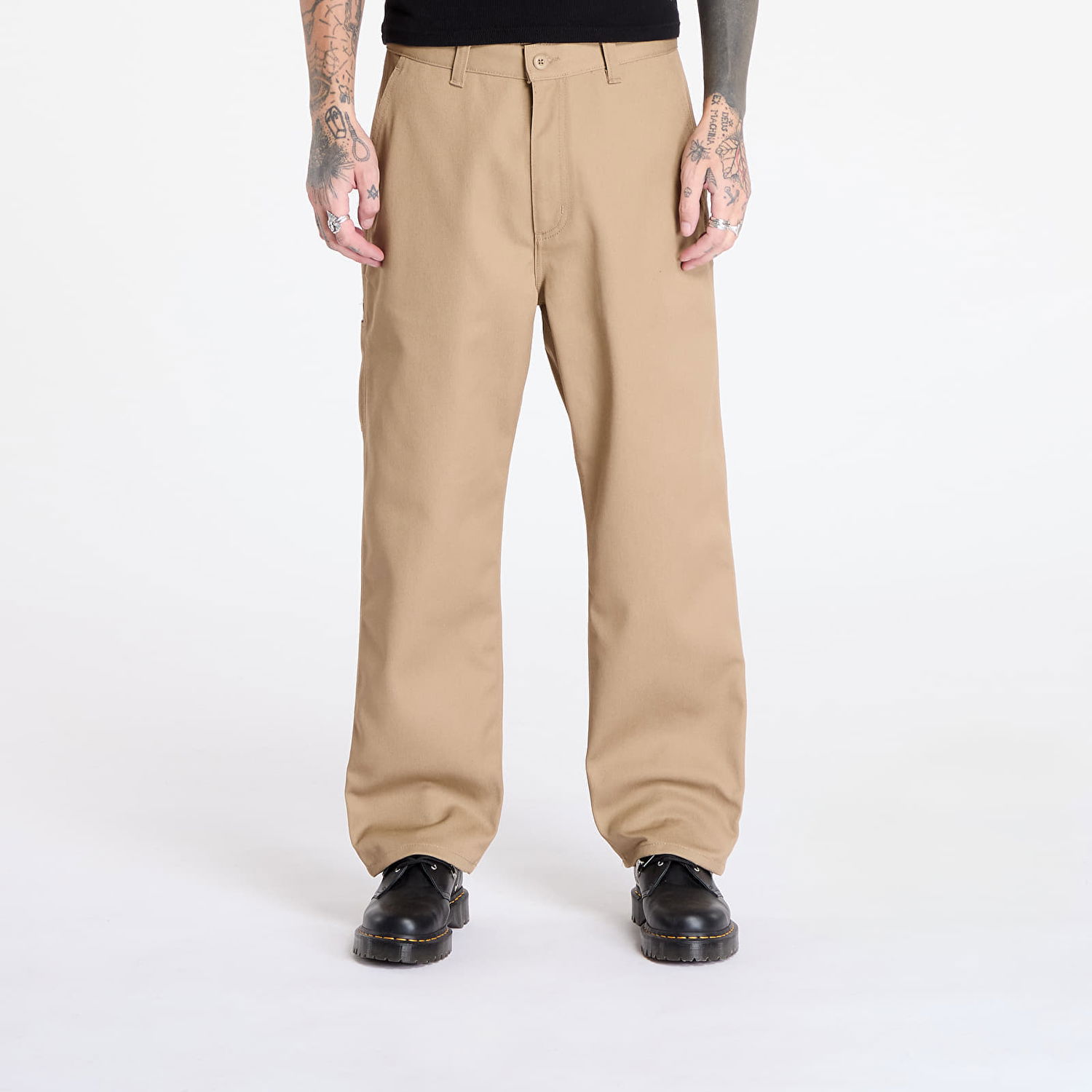 Nohavice Carhartt WIP Pants Midland Single Knee Pant Leather Rigid L Béžová | I033753.8Y01, 0
