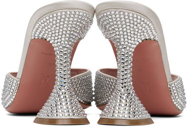 Starostlivosť o obuv Amina Muaddi Amina Muaddi Caroline Crystal Slipper Heeled Sandals Biela | CAROLINE CRYSTAL SLIPPER CL, 1