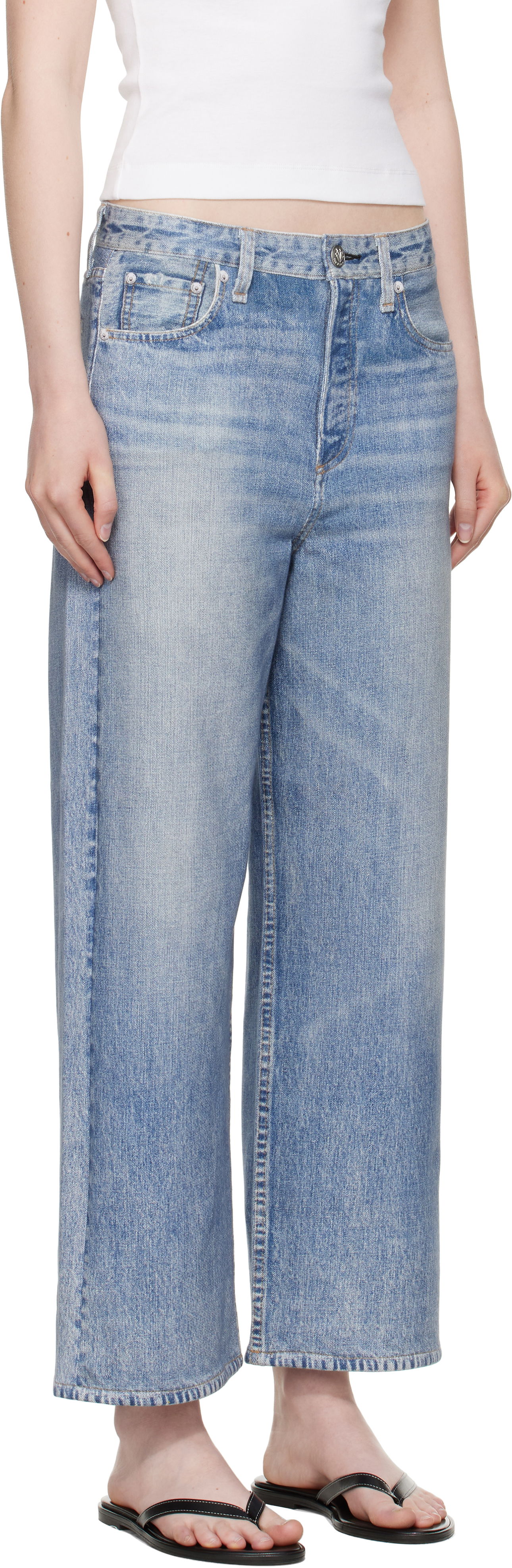 Džínsy rag & bone rag & bone Miramar Andi Wide Leg Jeans Modrá | WCW25P70028202, 1
