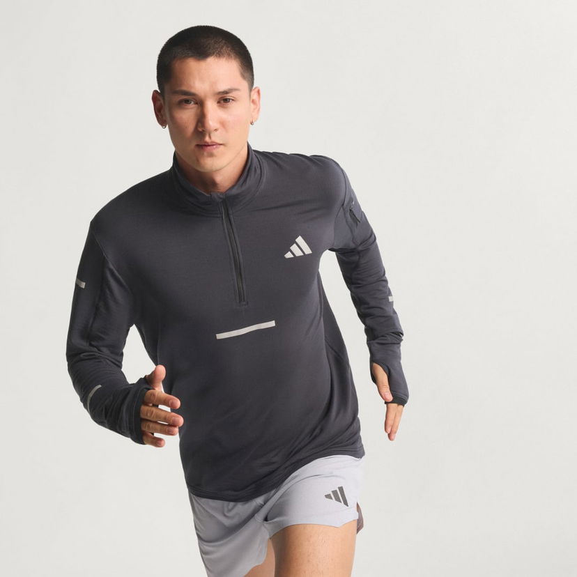 Mikina adidas Performance Adi365 Climawarm+ Running Half-Zip Top Šedá | JP3843