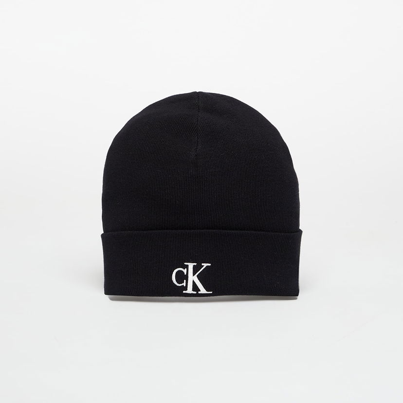 Kulicha CALVIN KLEIN Calvin Klein Fine Rib Beanie Čierna | LV04D8020G UB1