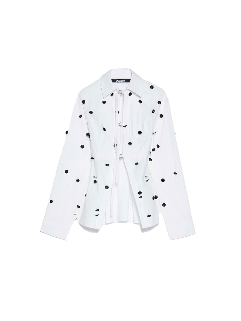 Košeľa Jacquemus La Chemise Lavoir Brodée Shirt Biela | 233SH048-1454-1EM