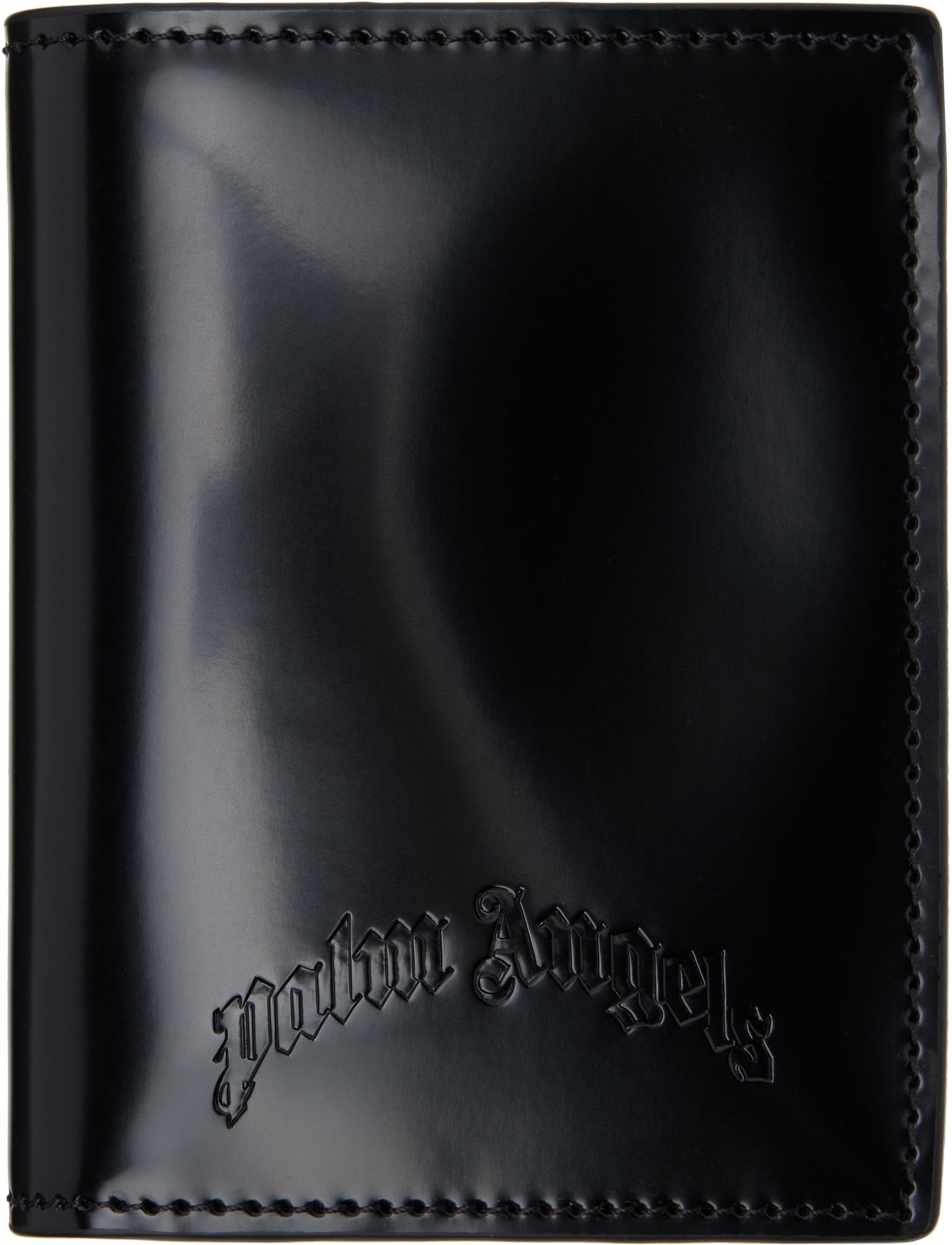 Peňaženka Palm Angels Palm Angels Curved Logo Leather Wallet Čierna | PMNC024S25FAB0011000, 0