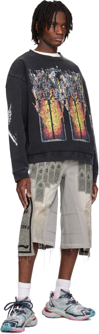Sveter Who Decides War Who Decides War Ember Chapel Graphic Crewneck Sweatshirt Čierna | 1110170002SS25, 3