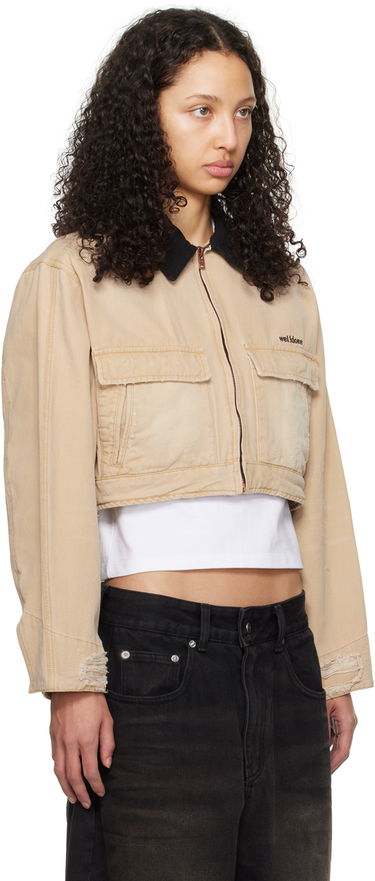 Bunda We11done We11done Distressed Cropped Jacket Béžová | WD-DJ0-24-309-W-BG, 1