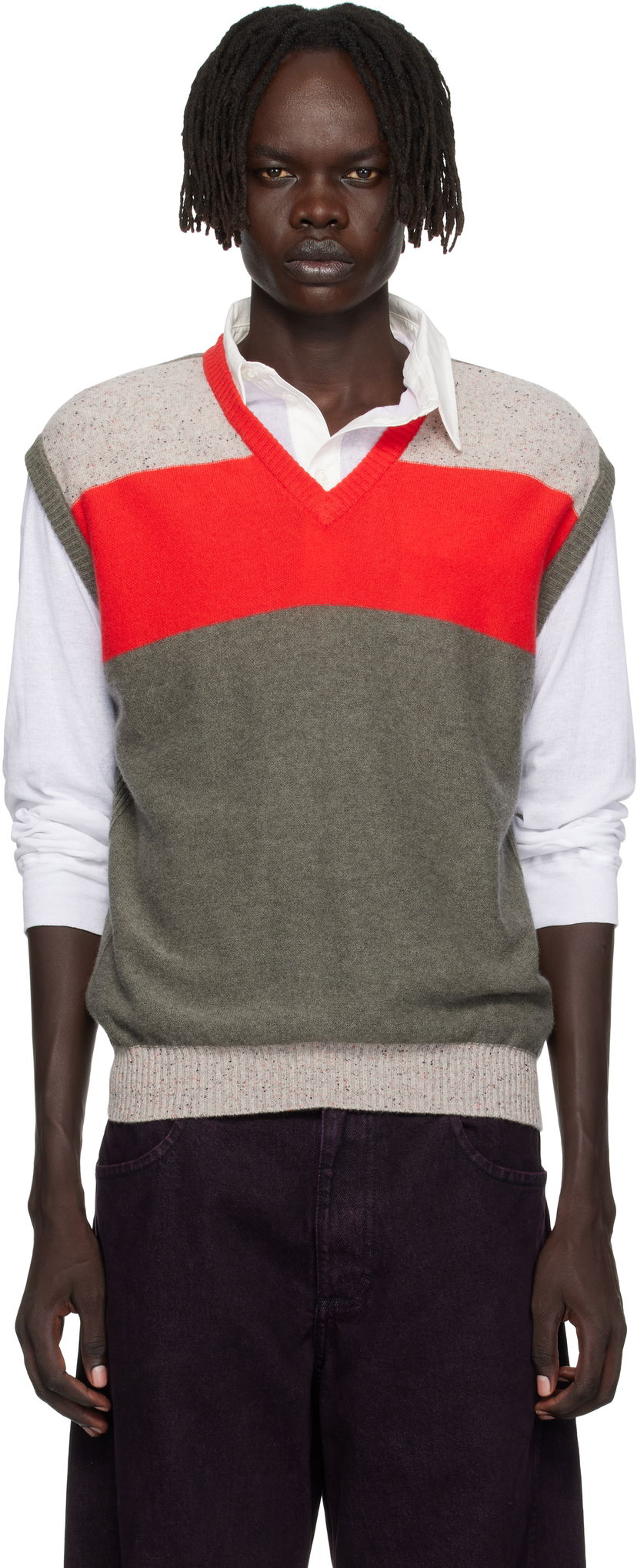 Vesta Eckhaus Latta Eckhaus Latta Striped Knit Racer Vest Rôznofarebný | 8260-EL-PF25-W
