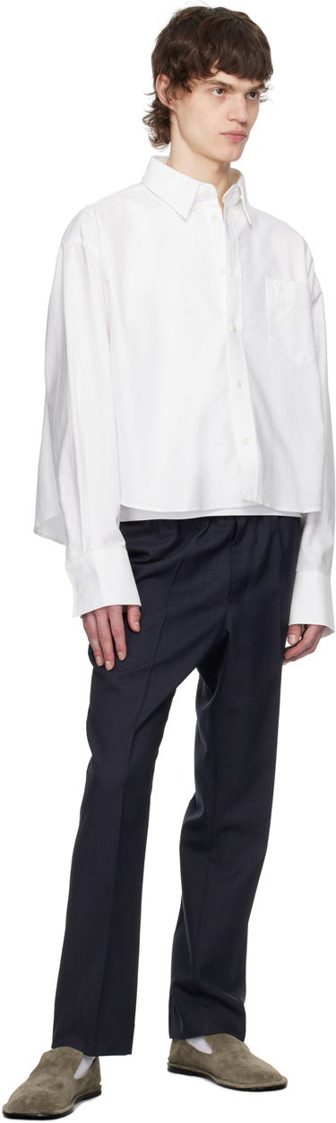 Košeľa AMI AMI Paris Cropped Oversized Shirt Biela | USH123.CO0031, 3