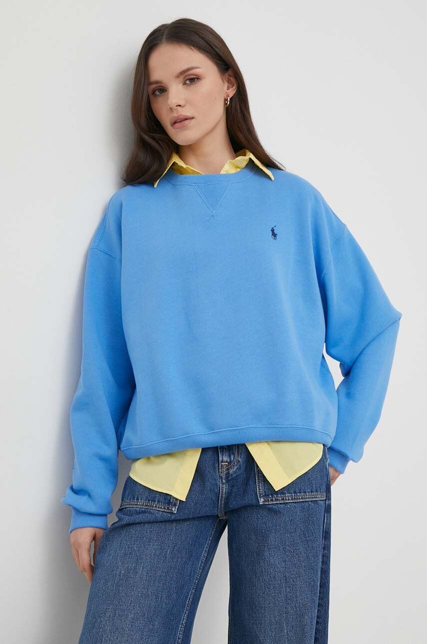 Blue Applique Crewneck Sweatshirt