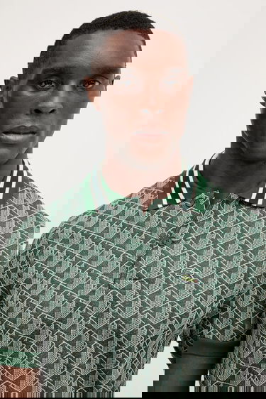 Polo tričko Lacoste Patterned Polo Zelené | DH1417, 3