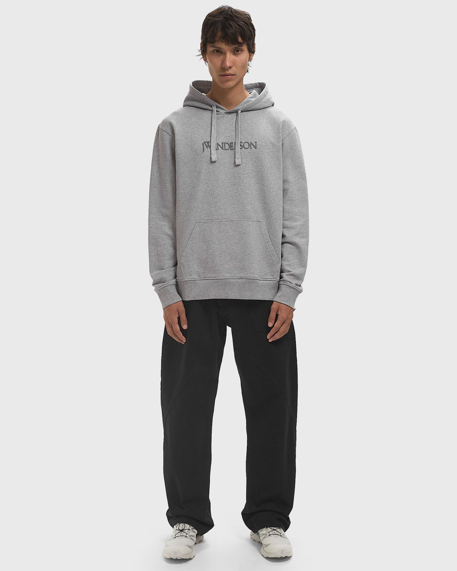 Mikina JW Anderson JW Anderson Logo Embroidery Hoodie Šedá | JW0214-PG1632-907, 1