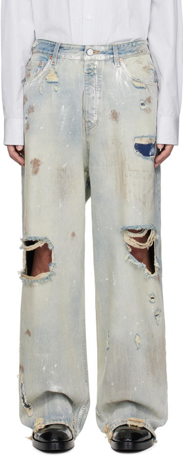 Džínsy VETEMENTS Vetements Trashed Baggy Jeans Modrá | UA66PA590L, 0
