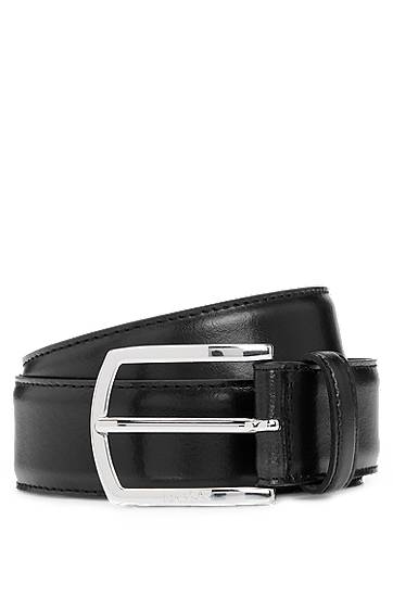 Opasok BOSS Leather Belt with Branded Buckle and Full Lining Čierna | 50529626, 0