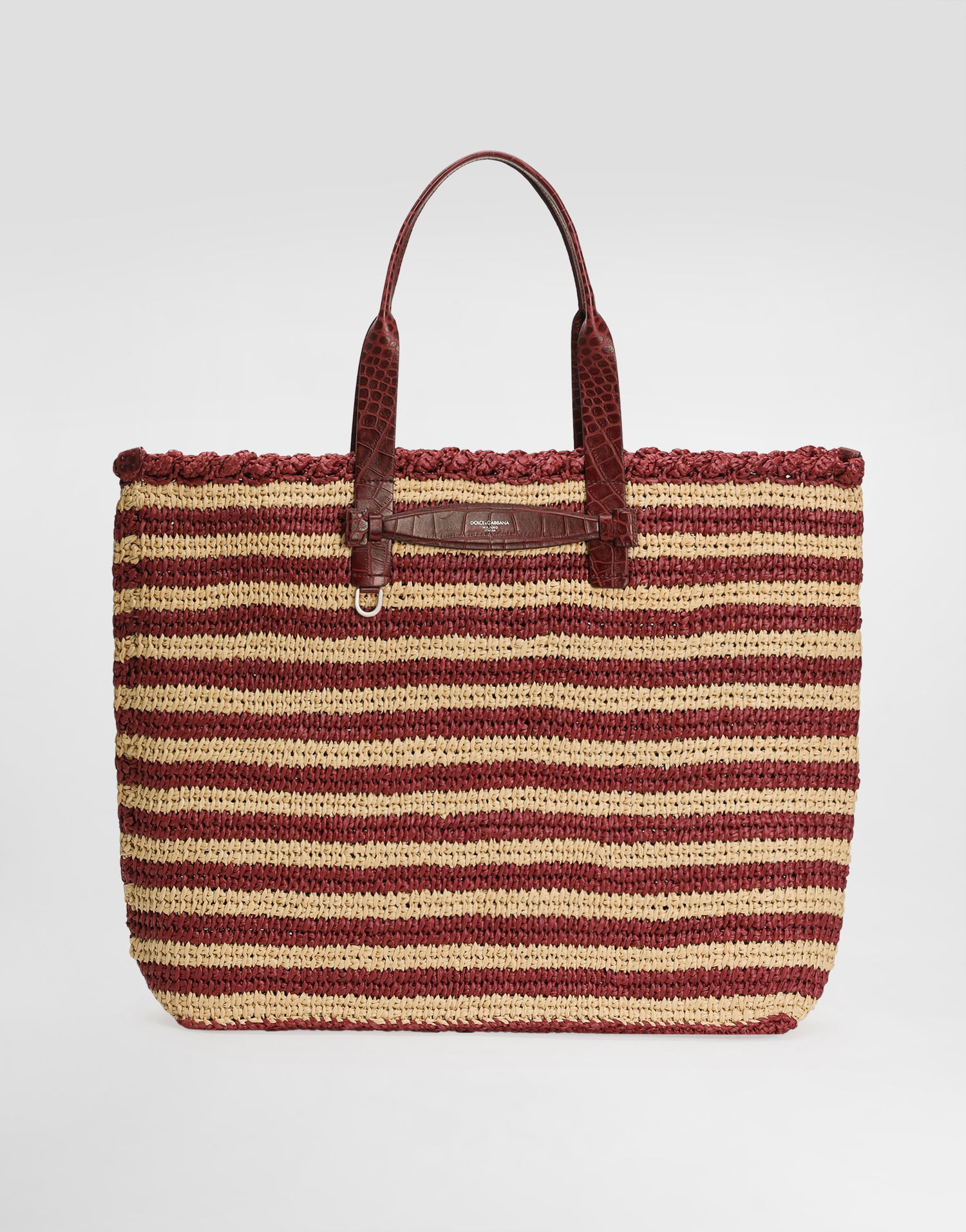 Tote bag Dolce & Gabbana Dolce & Gabbana Raffia Striped Shopper Tote Červená | BM2453A9U638B509, 0