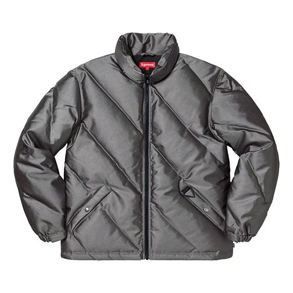 Prešívaná bunda Supreme Puffy Diagonal Stitch Jacket Šedá | SUP-FW19-961, 0