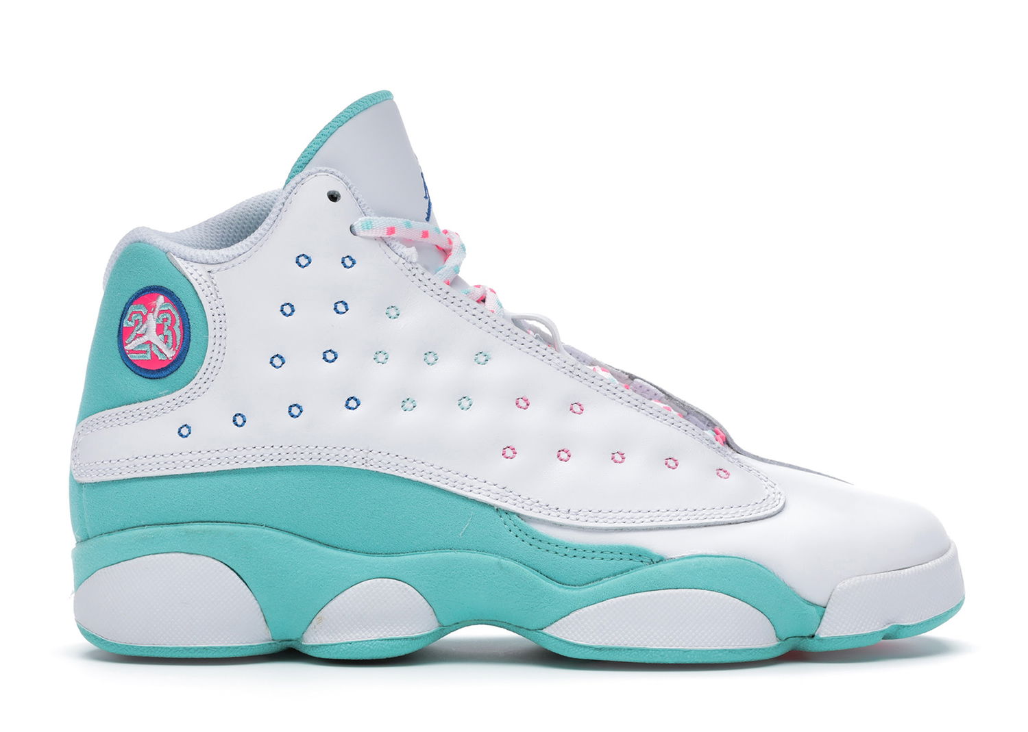 Tenisky a topánky Jordan Jordan 13 Retro White Soar Green Pink (GS) Biela | 439358-100, 0