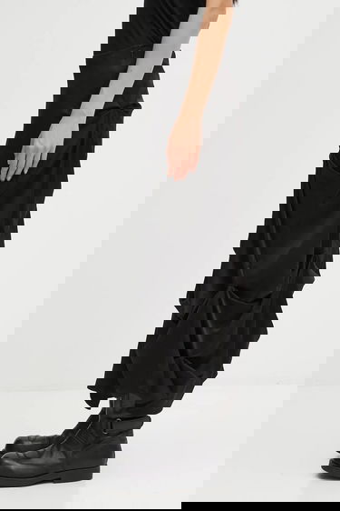 Sukňa GANNI Fluid Satin Jacquard Tuck Detail Long Midi Skirt Čierna | W0997, 1