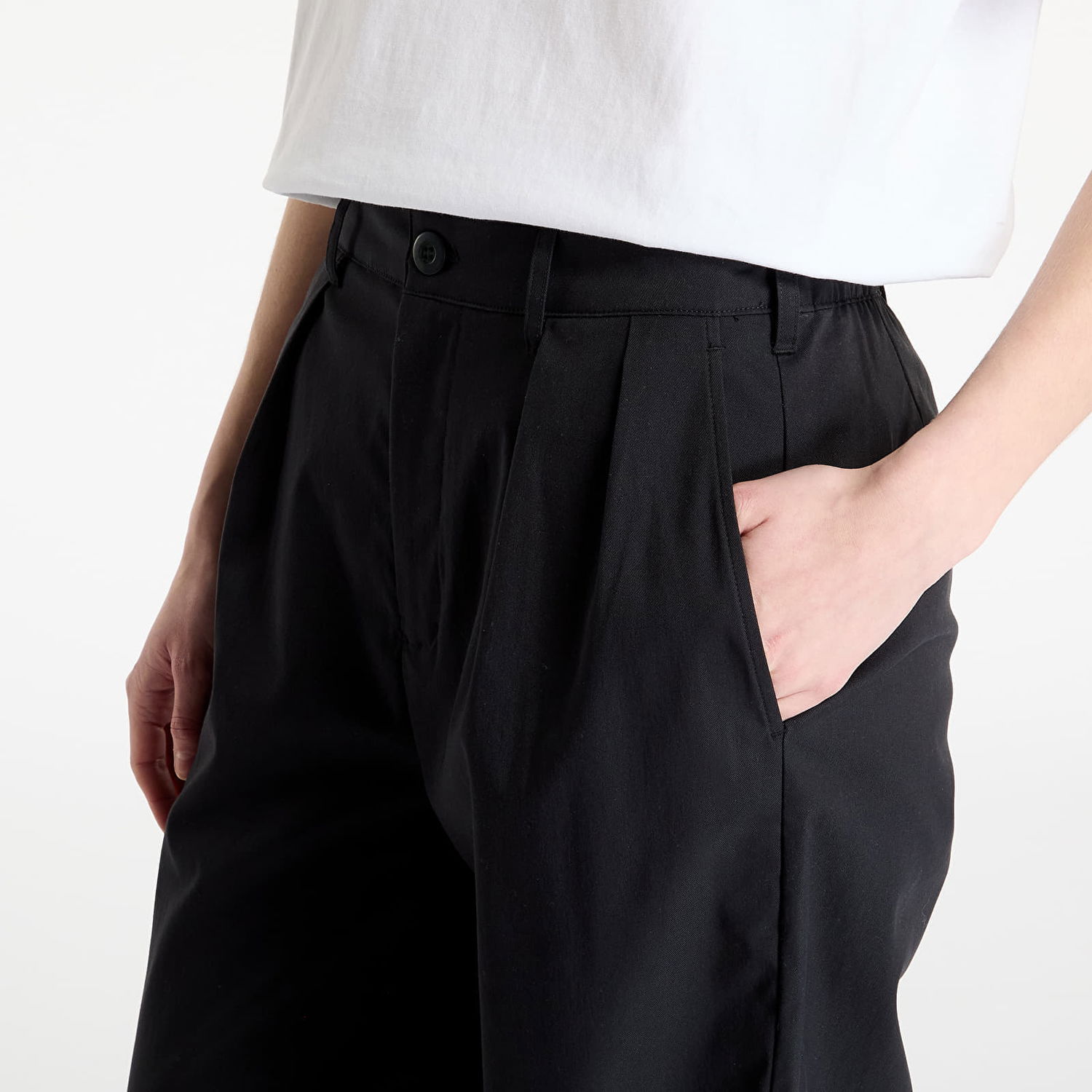 Nohavice New Balance Wide Leg Pleated Trousers Čierna | NBWP51538BK, 1
