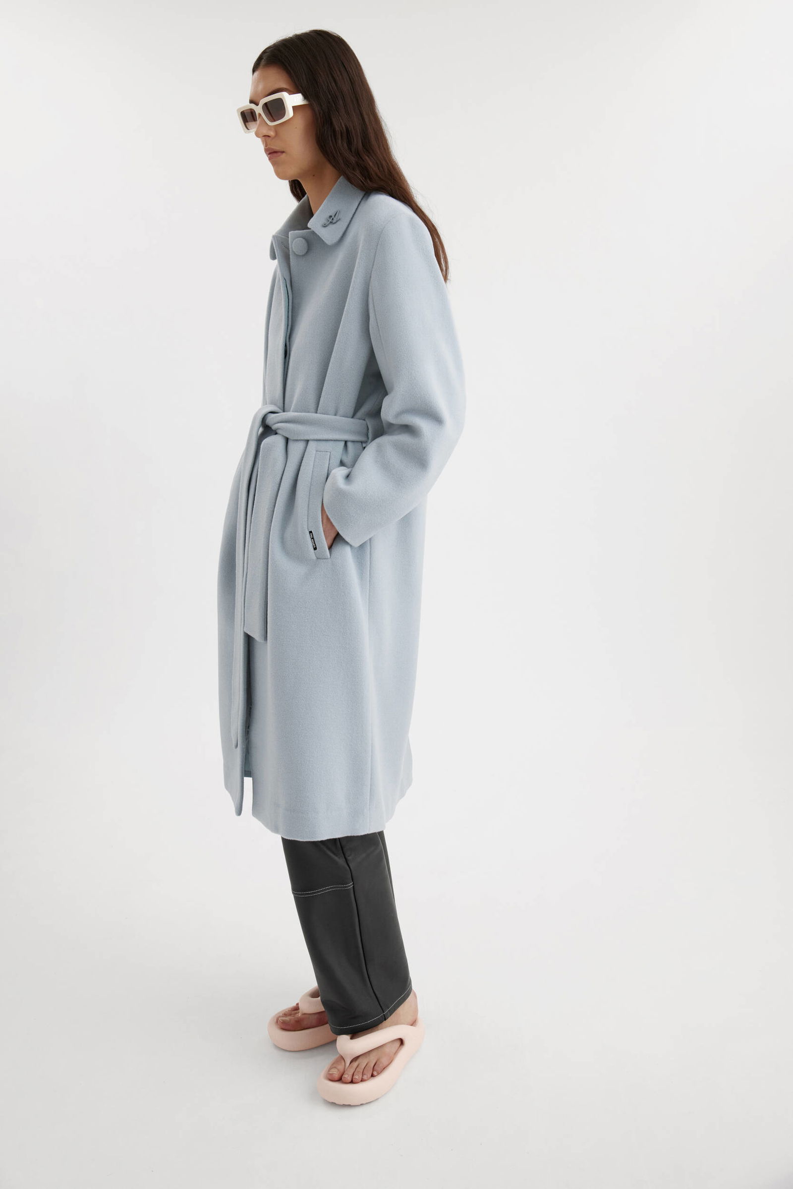 Wool Coat With Belt