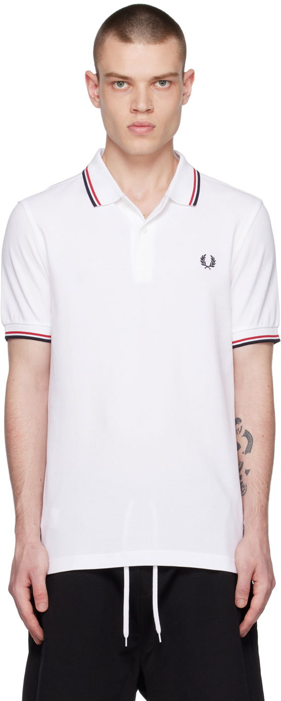 Polo tričko Fred Perry Twin Tipped Polo Shirt Biela | 3600, 0