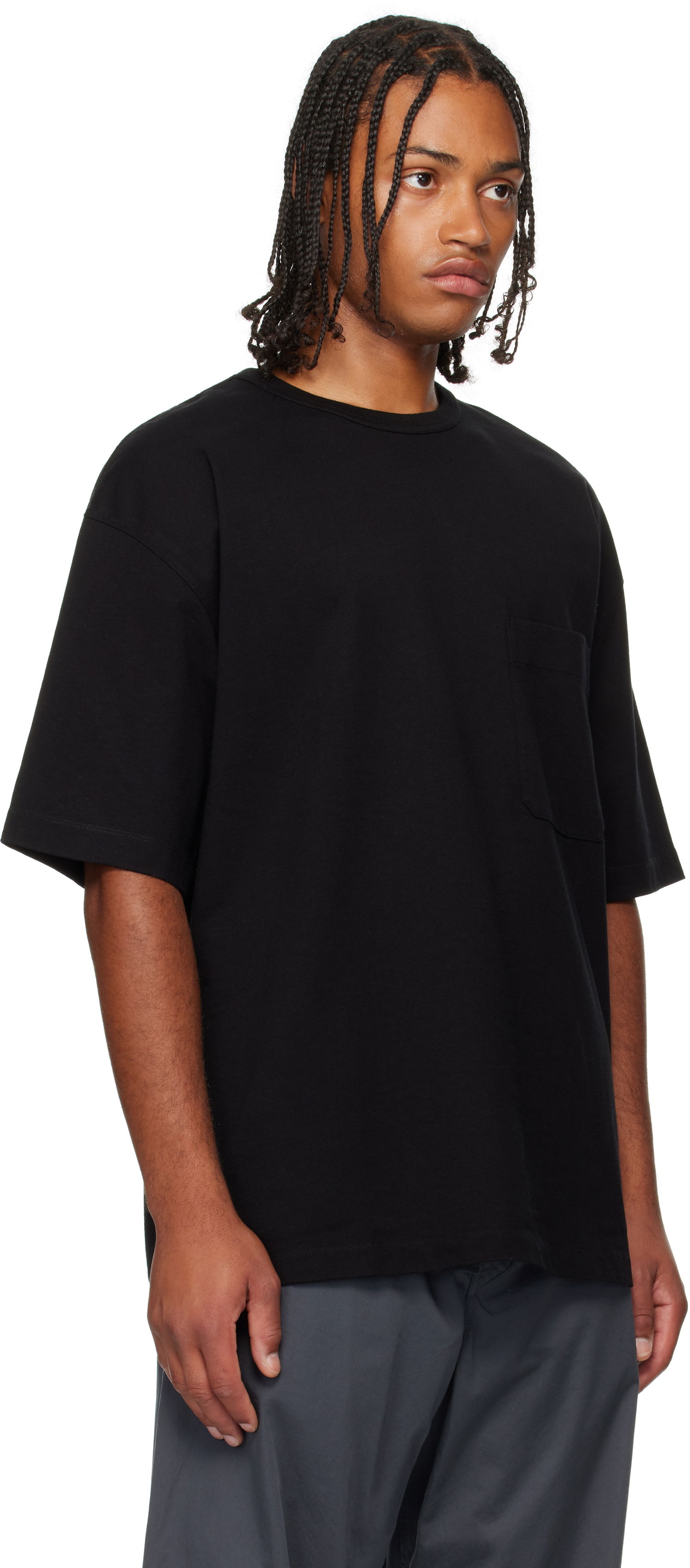 Tričko LEMAIRE Boxy Short Sleeve T-shirt with Chest Pocket Čierna | TO1382 LJ1022, 1