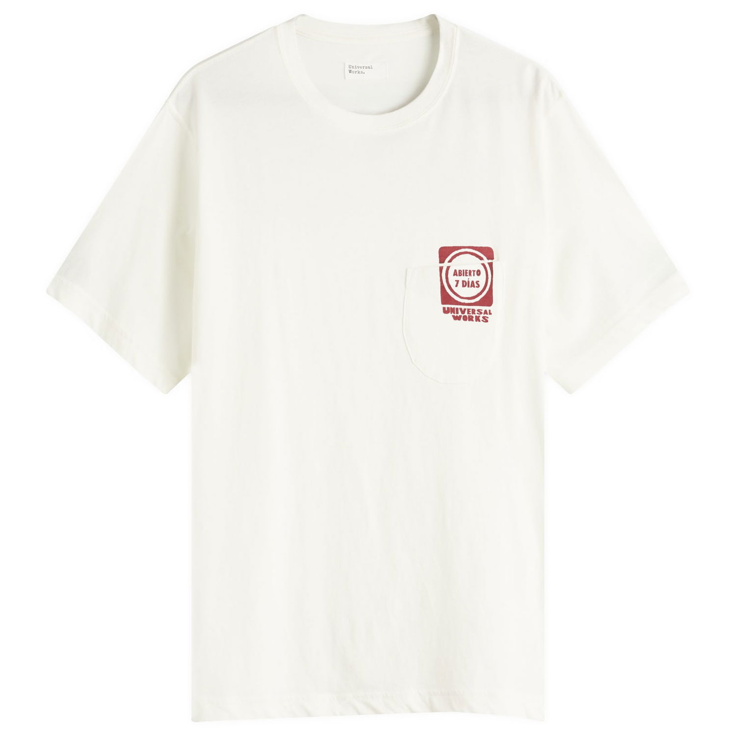 Tričko Universal Works Universal Works Print Pocket T-Shirt, Size M Biela | P32060-ECR, 0