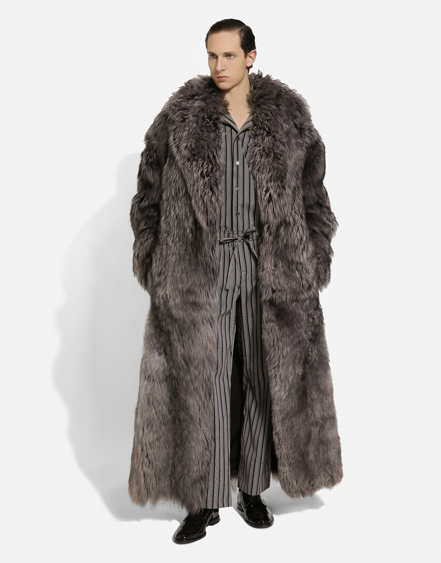Kabáty Dolce & Gabbana Shearling Coat Gray Šedá | G049VLFUP88N4032, 1
