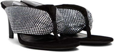 Starostlivosť o obuv The Attico Attico Rem Crystal-Embellished Heeled Thong Sandals Čierna | 236WS756 TL08, 3
