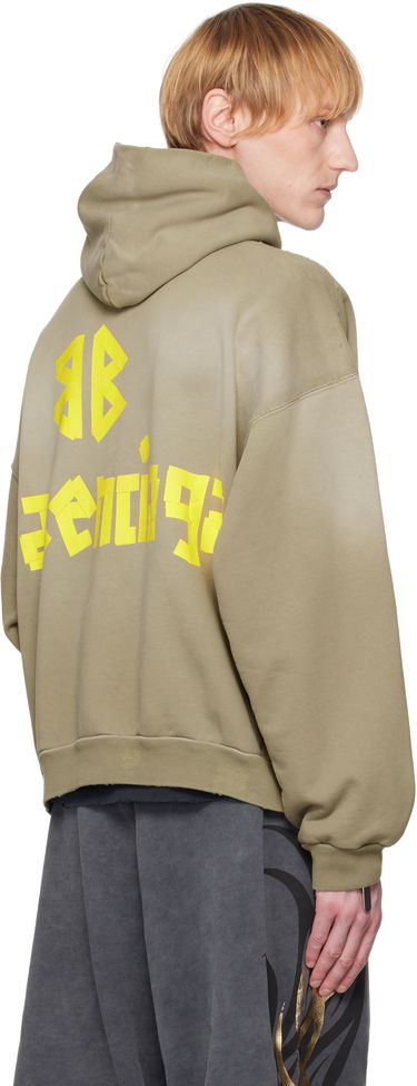 Mikina Balenciaga Balenciaga Tape Type Ripped Pocket Hoodie Zelené | 744441TQVA9, 2