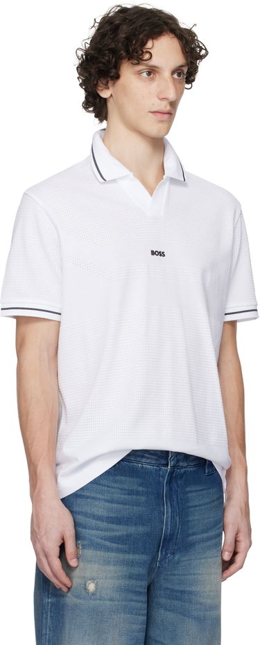 Polo tričko BOSS Relaxed Fit Mesh Polo Shirt Šedá | 50544187, 2