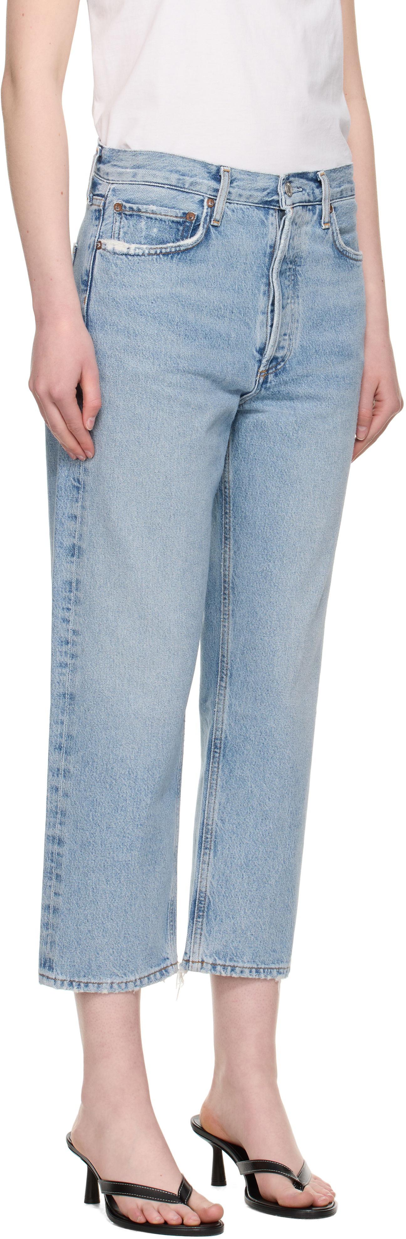 Džínsy AGOLDE AGOLDE 90's Crop Mid Rise Straight Jeans Modrá | A173H-1206, 1