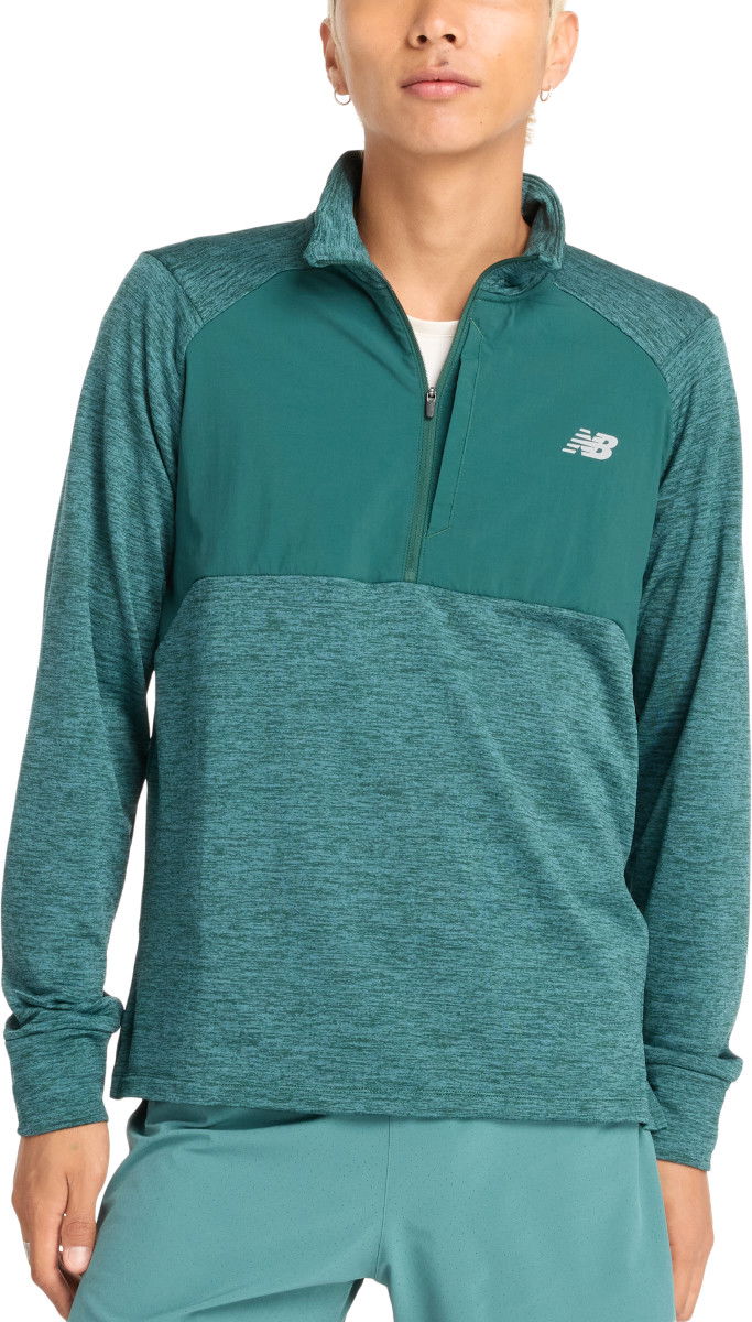 Mikina New Balance Athletics Heat Grid 1/2 Zip Zelené | mt43204-nus, 0
