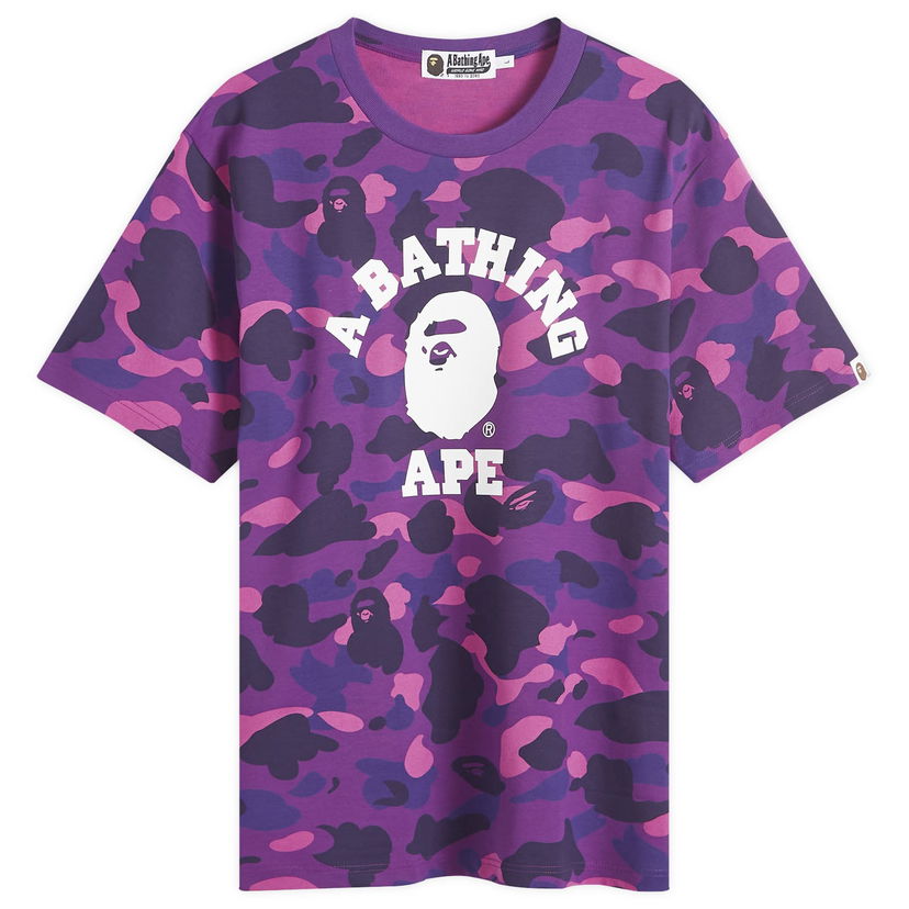 Tričko BAPE A Bathing Ape Colour Camo College T-Shirt Fialová | 001CSK301002M-PPL