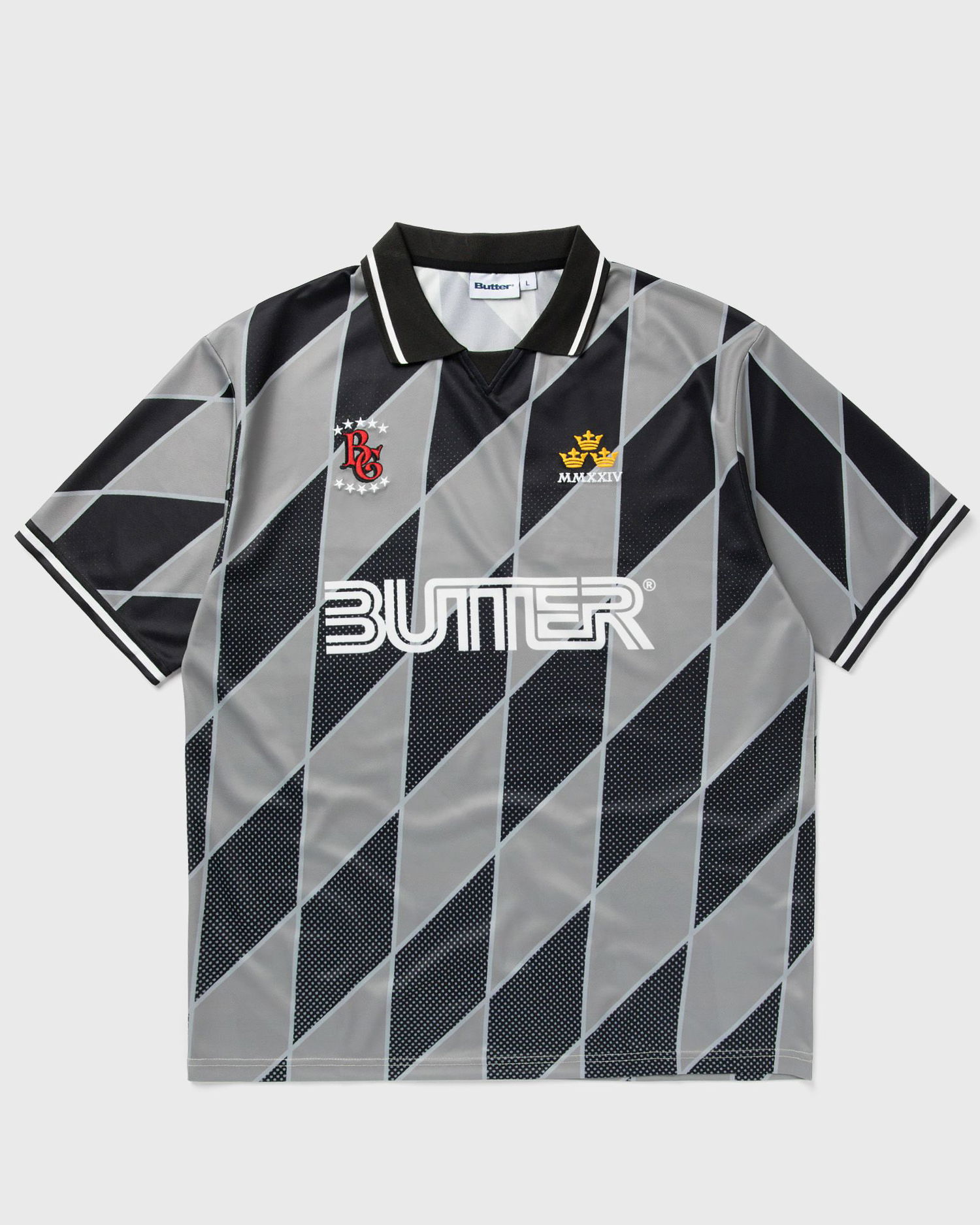 Dres Butter Goods Black and Gray Graphic Football Jersey Šedá | P20211, 0