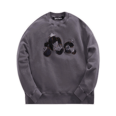 Mikina Palm Angels Patchwork Ripped Bear Crew Šedá | PMBA026F22FLE0024940, 0