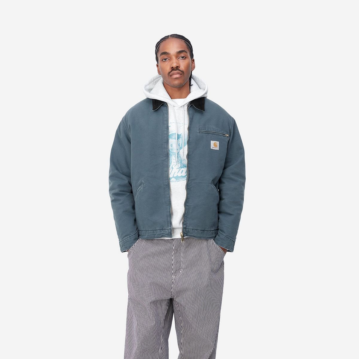 Bunda Carhartt WIP OG Detroit Jacket (Winter) "Ore / Black aged canvas" Navy | I027358_1QF_3K, 0