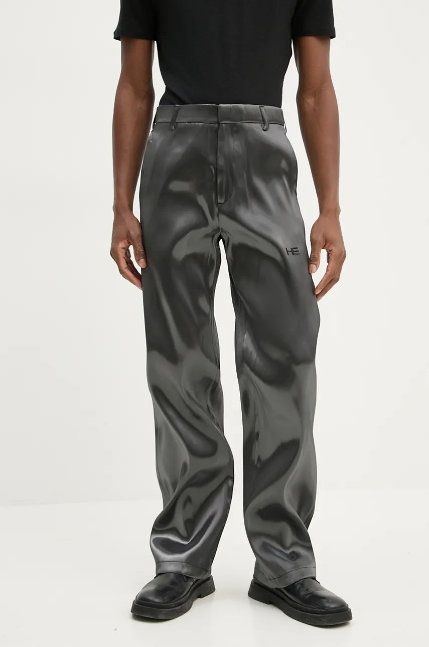 Nohavice HELIOT EMIL Straight-Leg Satin Trousers Čierna | HE.M.10.038.P03.ME10, 0