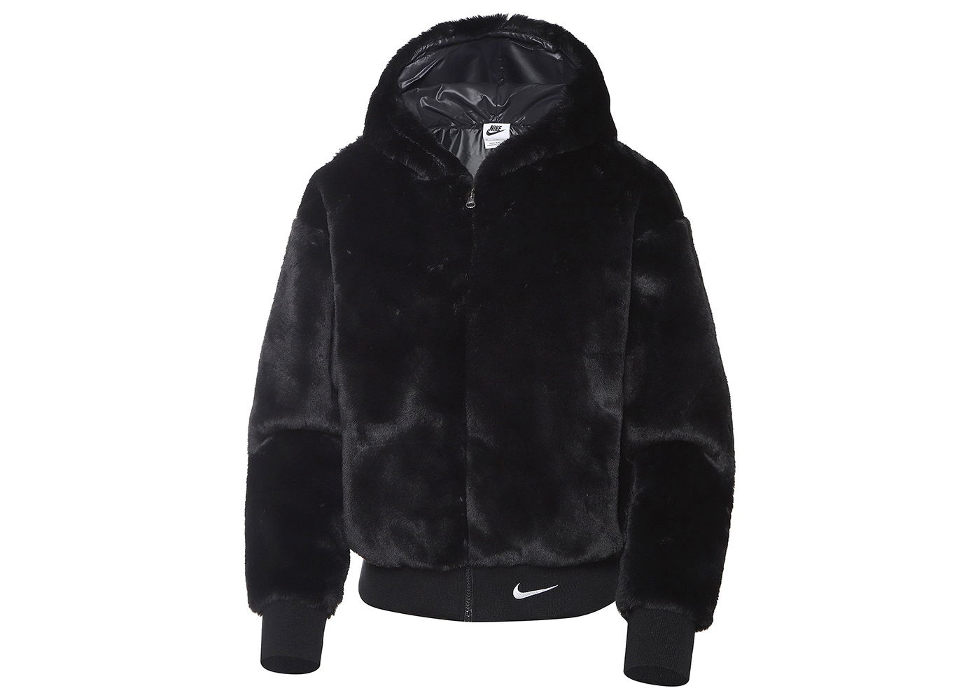 Bunda Nike Sportswear Essentials Faux Fur Jacket Black/White Čierna | DD5116-010, 0