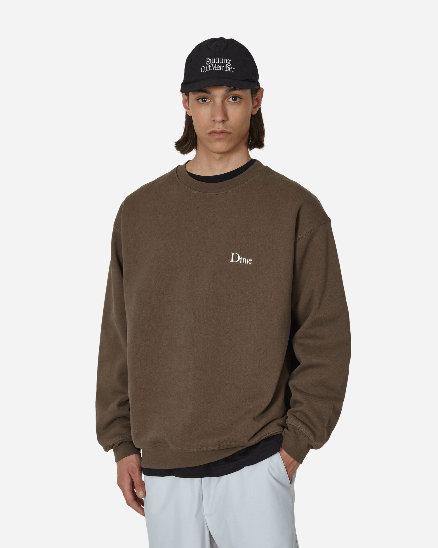 Sveter Dime Classic Small Logo Crewneck Hnedá | DIMESU2315DRI, 1